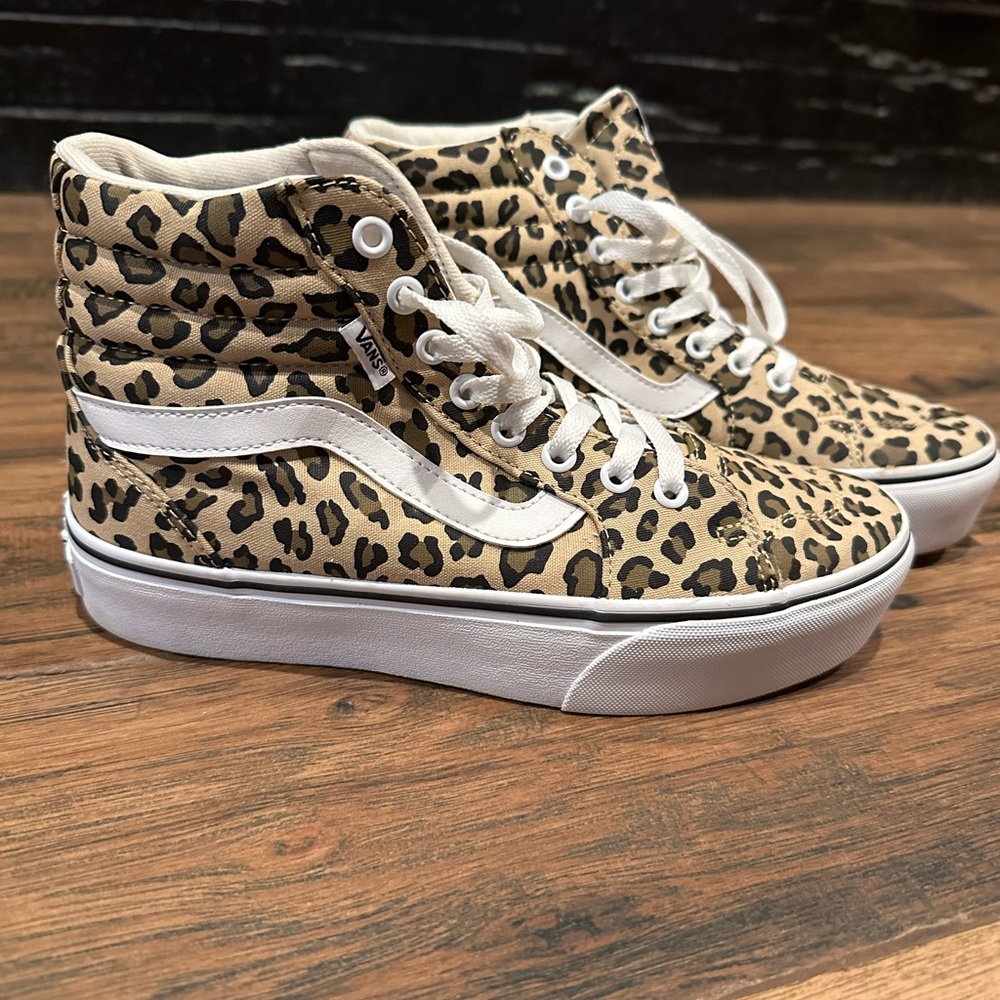 Vans Leopard Print High-Top Sneakers